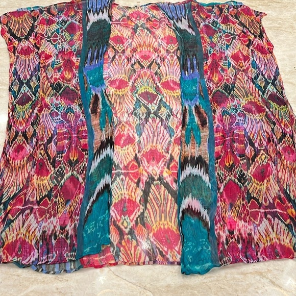 Soft Surroundings Sheer Open Front Kimono | Multicolor | Smalll/Medium - Picture 1 of 9